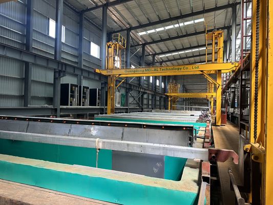 Lini Produksi Anodisasi Horisontal Panjang Profil Maks 6500mm