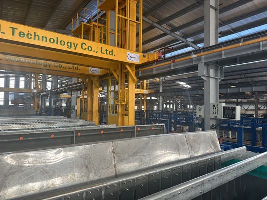 Harga yang bagus Sistem Conveyor Chain Conveyor Anodizing Production Line Dengan 180 Plusmn 20g/l Neutralisasi Asam Sulfurik Bebas on line
