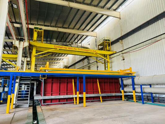 Harga bagus 500 Ton/Bulan Jalur Produksi Anodizing Otomatis dengan Ketebalan Film 5-25 μm untuk Profil Aluminium on line