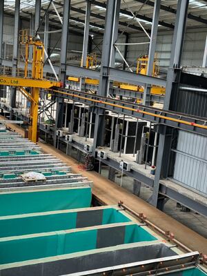 Harga bagus Jalur Pelapisan Anodisasi Otomatis dengan Kapasitas Besar 700 Ton/bulan dan Kontrol Proses Tingkat Lanjut untuk Ketebalan Film 8-12µm on line