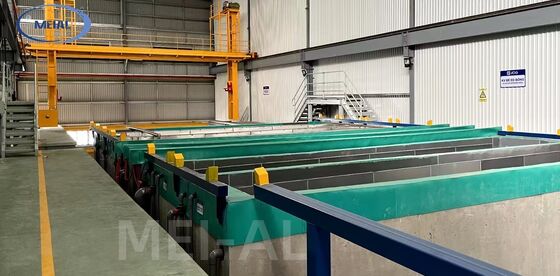 Harga bagus Jalur Anodizing Horizontal Otomatis untuk 6061-6063 Aluminium Alloy dengan Kapasitas 750T/M dan Ketebalan Film 10-12μm on line