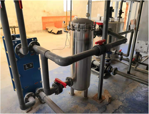 Harga bagus Unit filtrasi baja tahan karat SS316L industri dengan laju aliran 60m3/h dan akurasi filtrasi 5-10 μm untuk jalur anodisasi On line